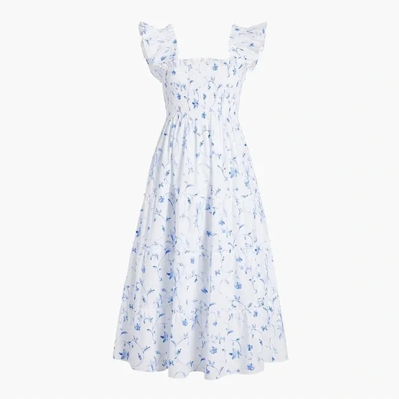 Hill House Home Ellie Nap Dress in Blue Botanical - Picture 8 of 8